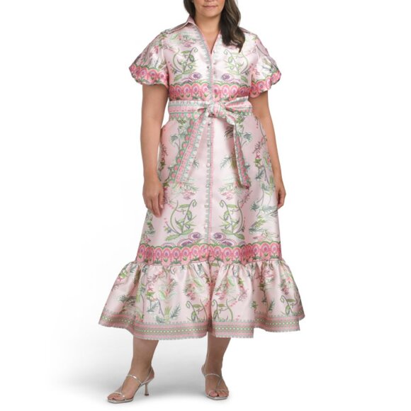 NANCY YANG Pink Shirt Dress Gown - Picture 1 of 2